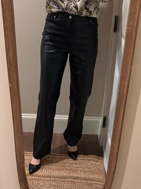 Zara Black Faux Leather Trouser